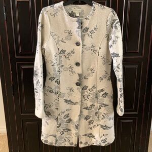 Lucy&Laurel floral wool blend Mid Length Car Coat Jacket Women’s M Coquette